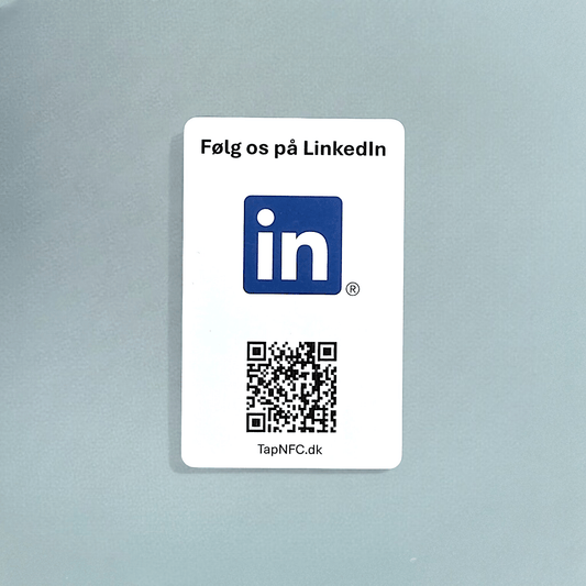 Følg os på LinkedIn kort med NFC og QR kode - TapNFC ApS